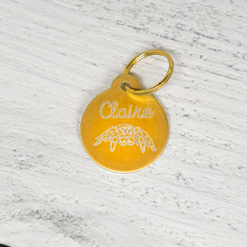 Round Tab Top Pet ID Tag: Jumping Spider