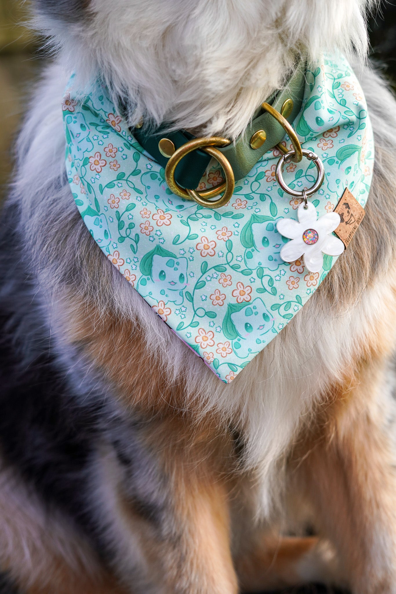 Chibi Frog Poke Floral - Bandana