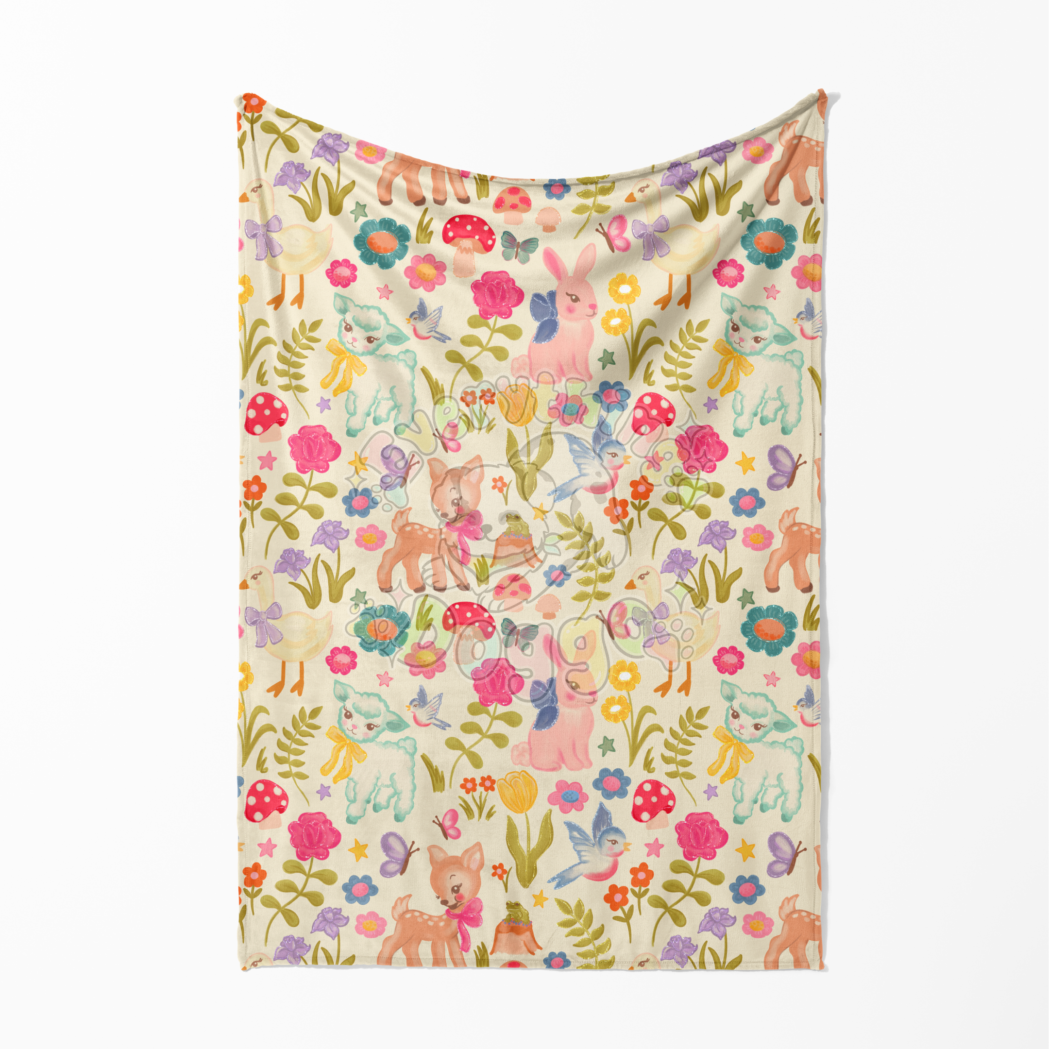 Spring Forest Floral - Minky Blanket
