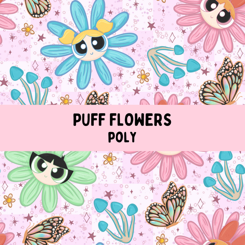 Puff Flowers - Classic Tie On Bandana