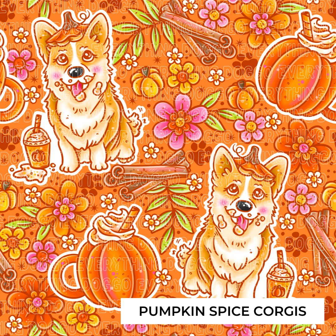 Pumpkin Spice Corgis -  Bandana (Reversible)