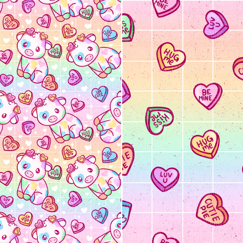 Candy Heart Cows (December Monthly Mystery) - Bandana