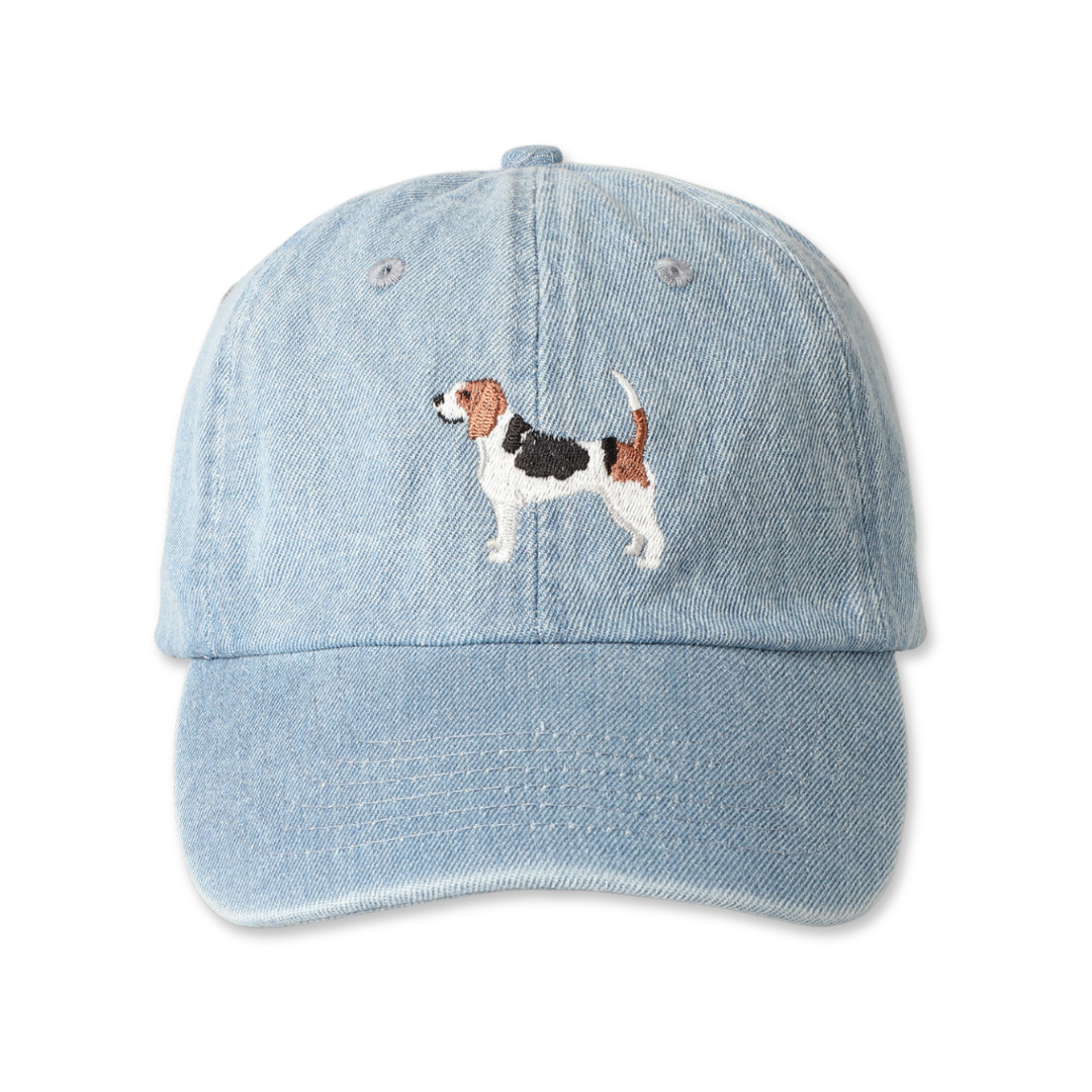 Beagle Dog Embroidered Denim Baseball Cap