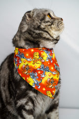 Cat and Mouse - Curved Snap On Bandana