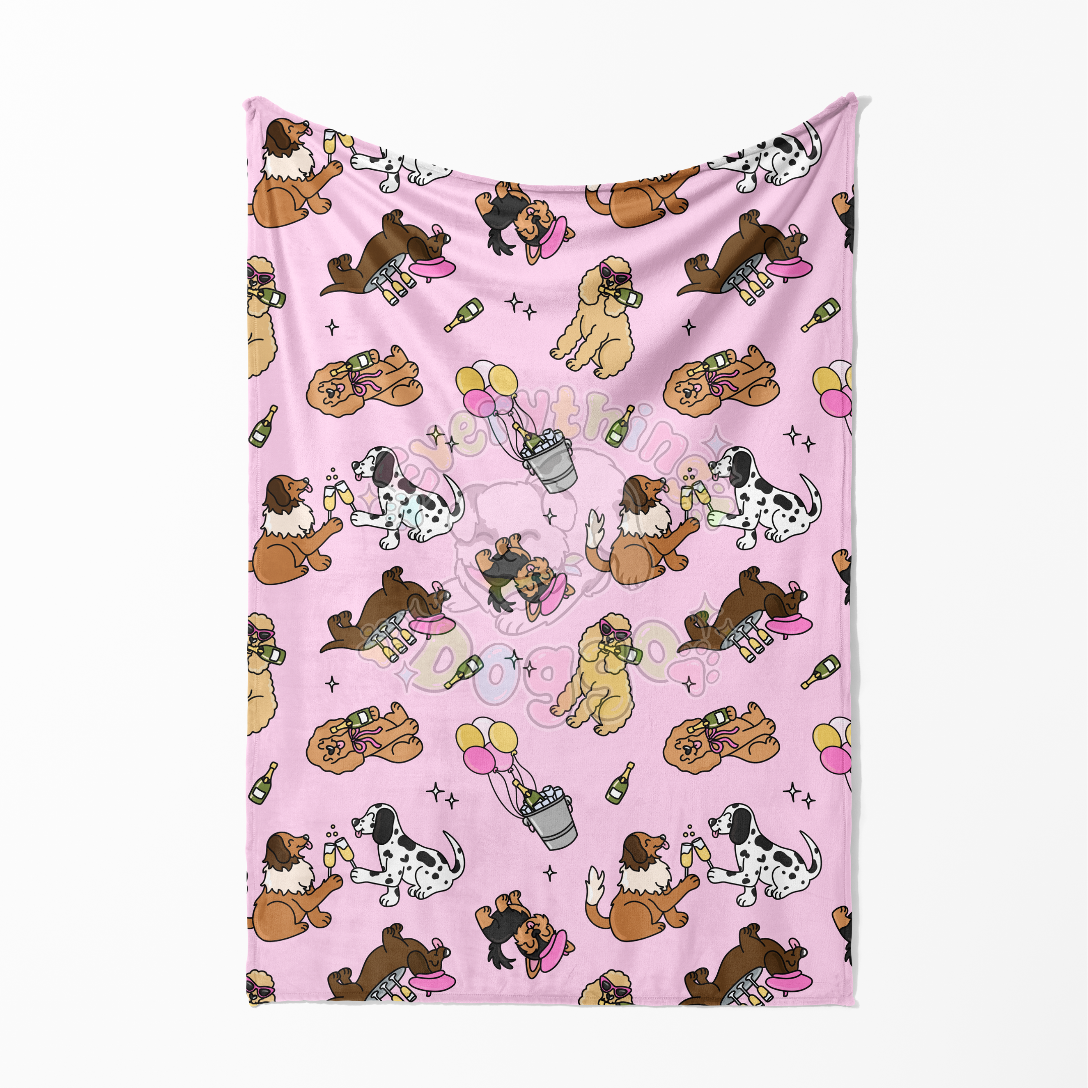 Champagne Pups - Minky Blanket
