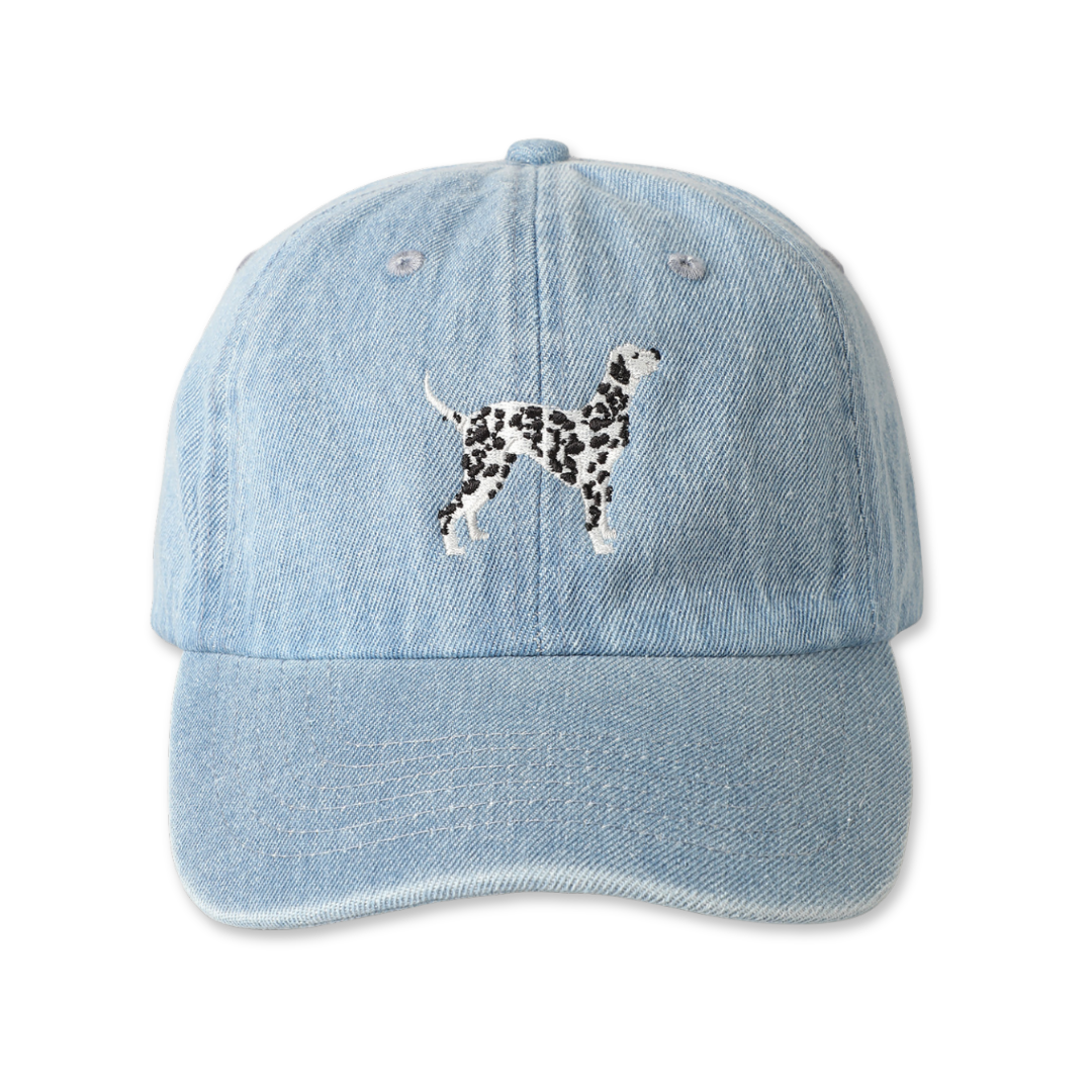 Dalmatian Dog Embroidered Denim Baseball Cap