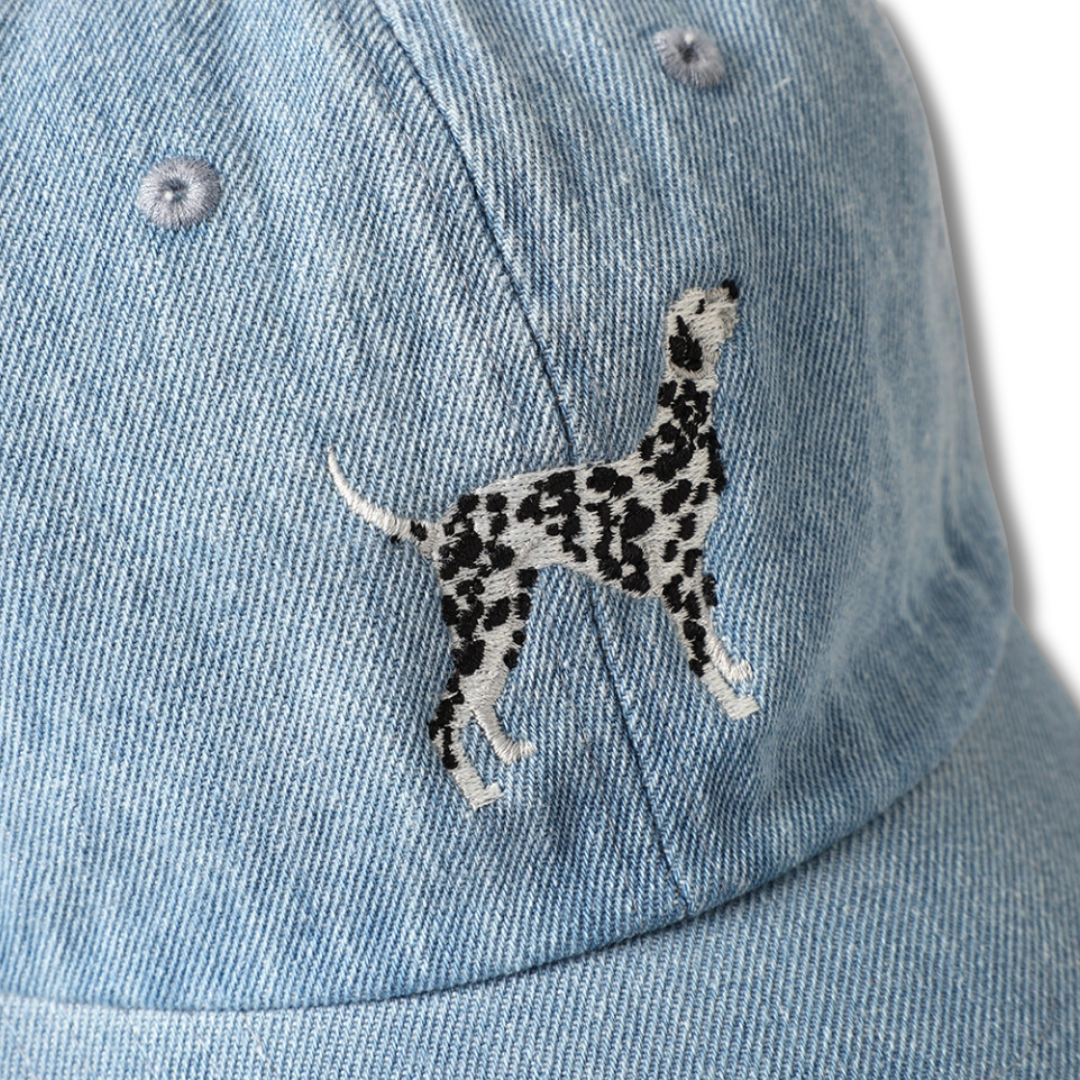 Dalmatian Dog Embroidered Denim Baseball Cap