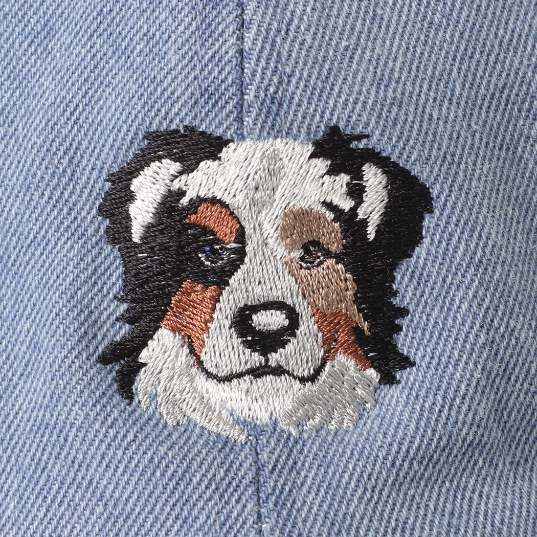 Australian Shepherd Embroidered Denim Baseball Cap