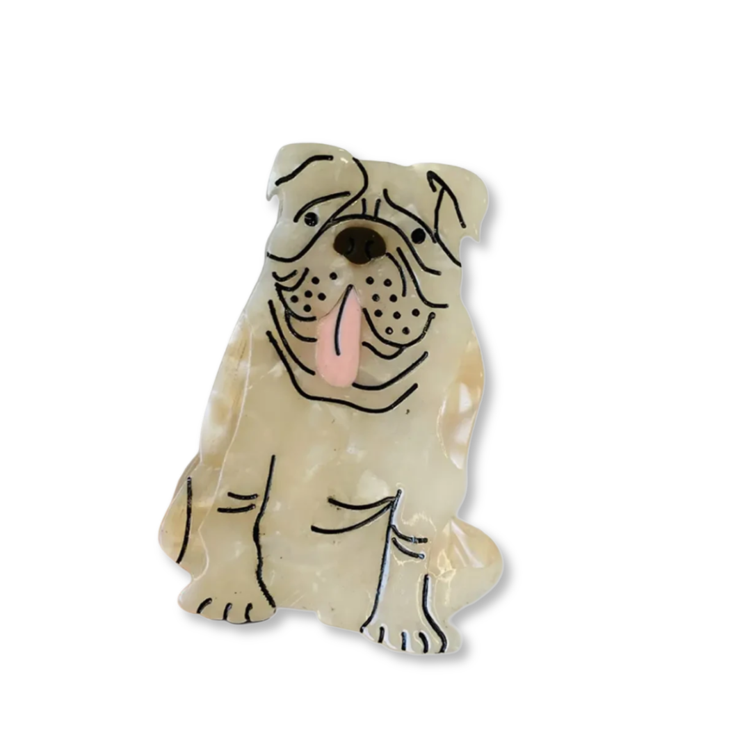 English Bulldog Hair Claw Clip