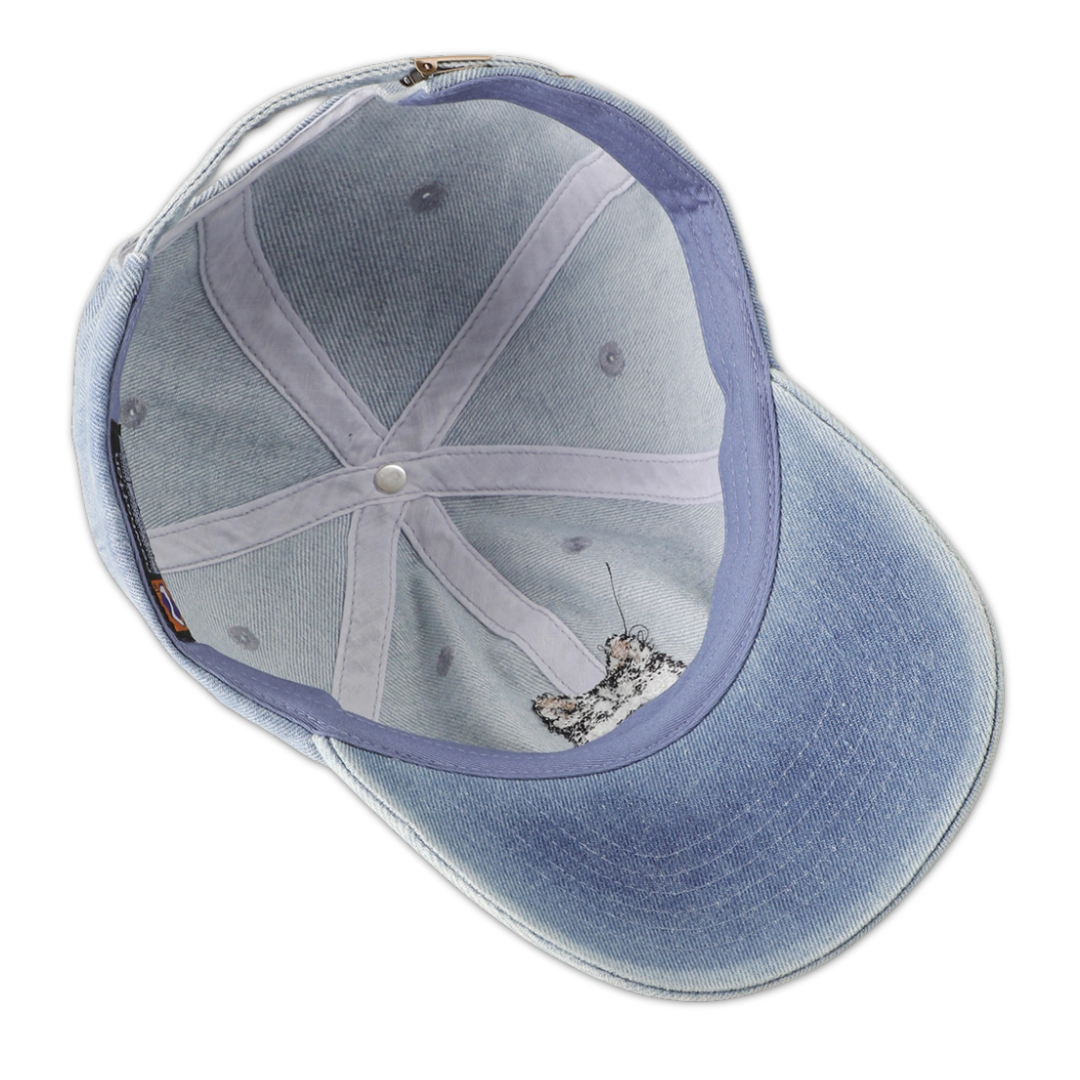 Siberian Husky Embroidered Denim Baseball Cap