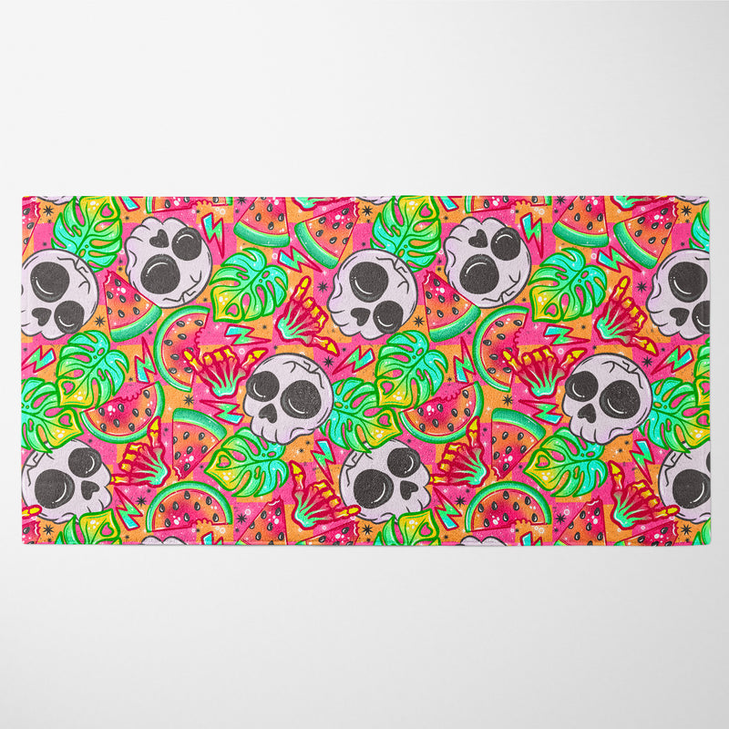 Neon Fruit Skulls - Towel