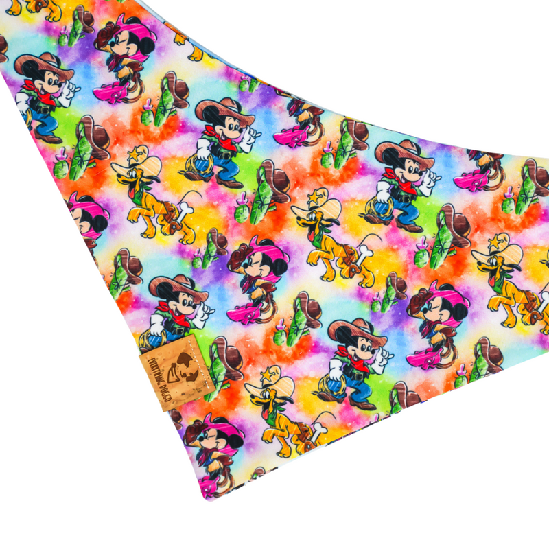 Mousey Western - Curved Snap On Bandana