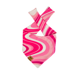 Pink Swirl - Curved Tie On Bandana