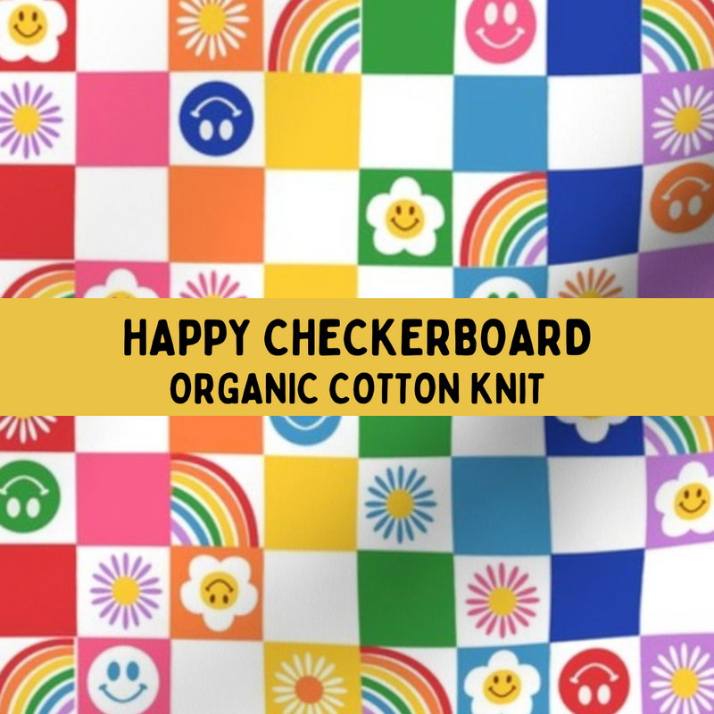 Happy Checkerboard - Classic Tie On Bandana
