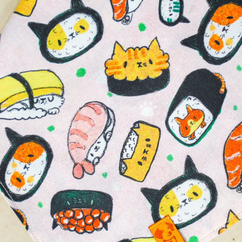 Kawaii Kitty Sushi - Classic Tie On Bandana