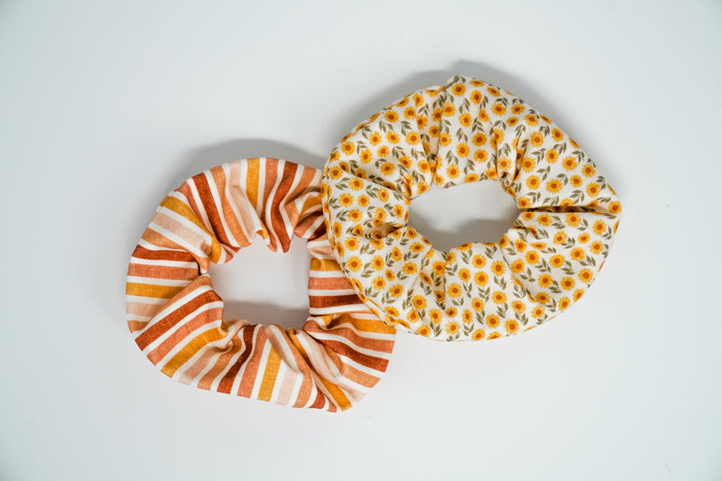 Sunset Stripes - Organic Cotton Knit Scrunchie
