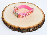 Be Happy (Pink) Eco Canvas Dog Collar