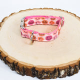 Be Happy (Pink) Eco Canvas Dog Collar