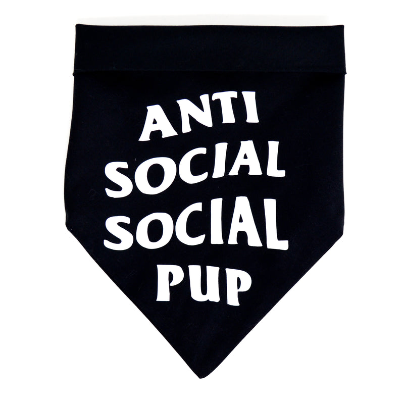 Anti Social Social Pup - Classic Tie On Bandana