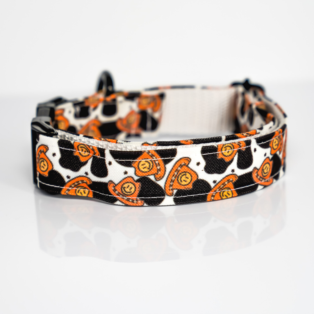 Smiley Cowboy Eco Canvas Dog Collar